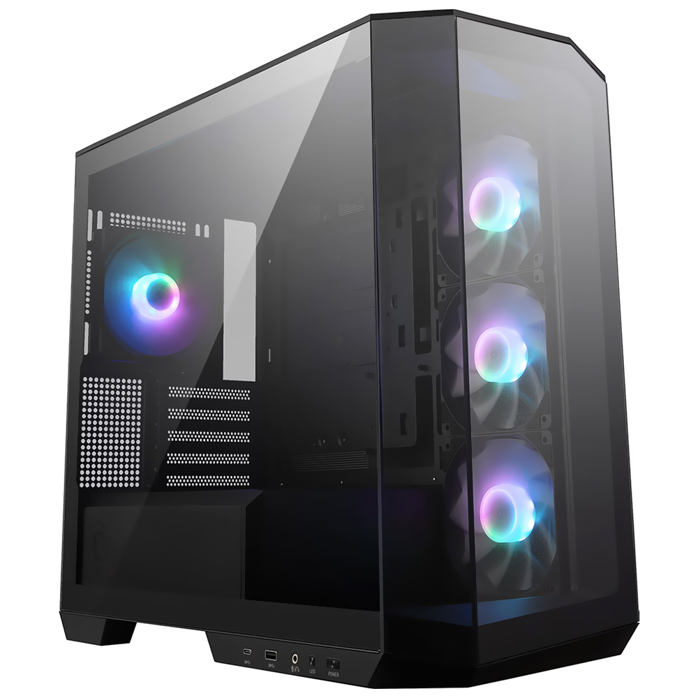 Gabinete Gamer MSI Mag Pano M110R PZ Micro ATX / 4 Cooler / ARGB - Preto