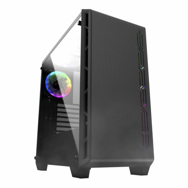 Gabinete Gamer Mtek MK220-RGB Mid Tower / 2 Cooler / RGB - Preto