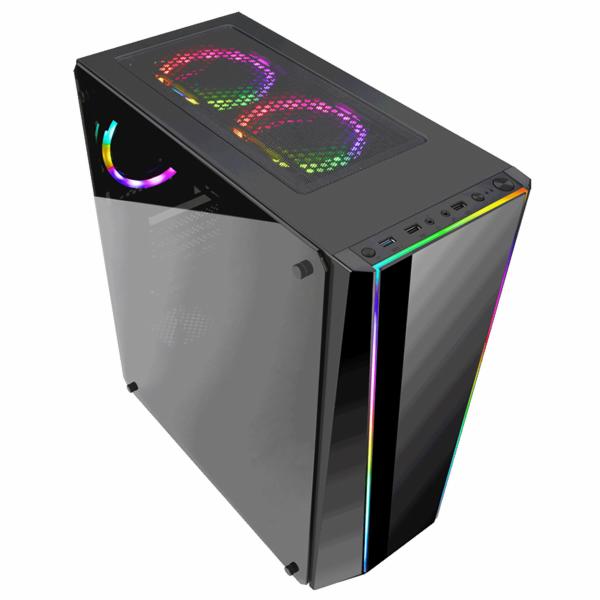 Gabinete Gamer Redragon Tailgate GC-702 Mid Tower / 5 Cooler / RGB - Preto 