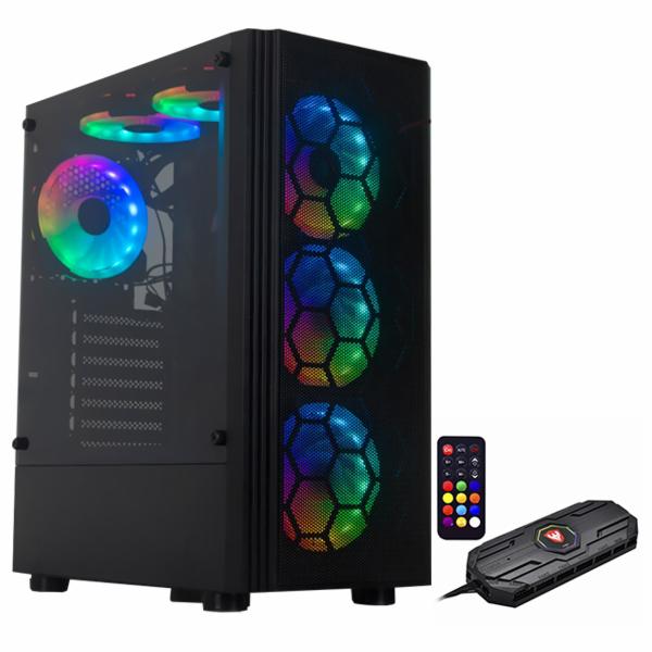 Gabinete Gamer Satellite K887 / 6 Cooler / RGB - Preto 