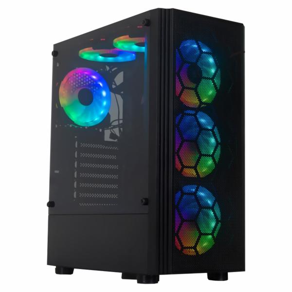 Gabinete Gamer Satellite K887 / 6 Cooler / RGB - Preto 