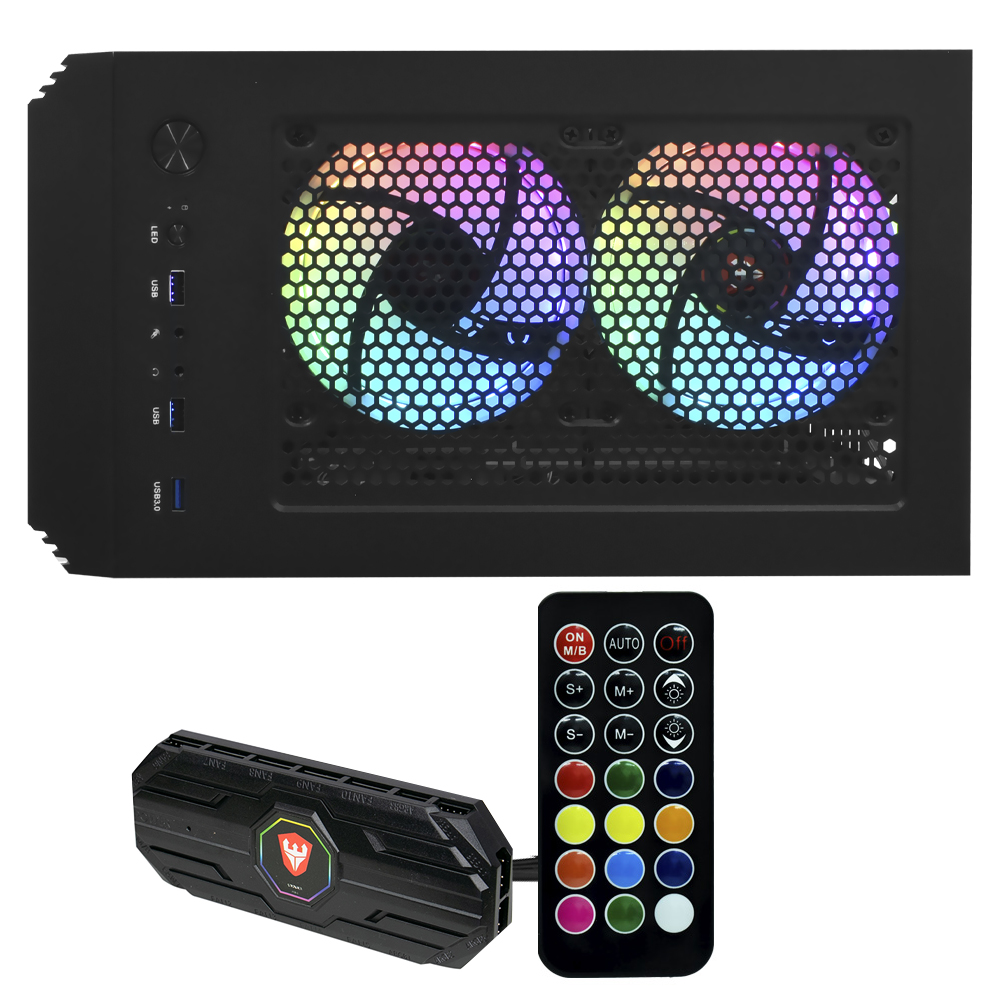 Gabinete Gamer Satellite K887 / 6 Cooler / RGB - Preto 