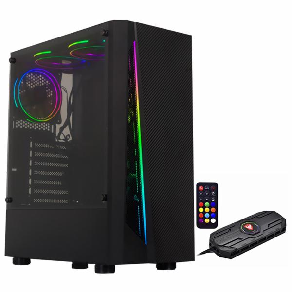 Gabinete Gamer Satellite K888 / 3 Cooler / RGB - Preto
