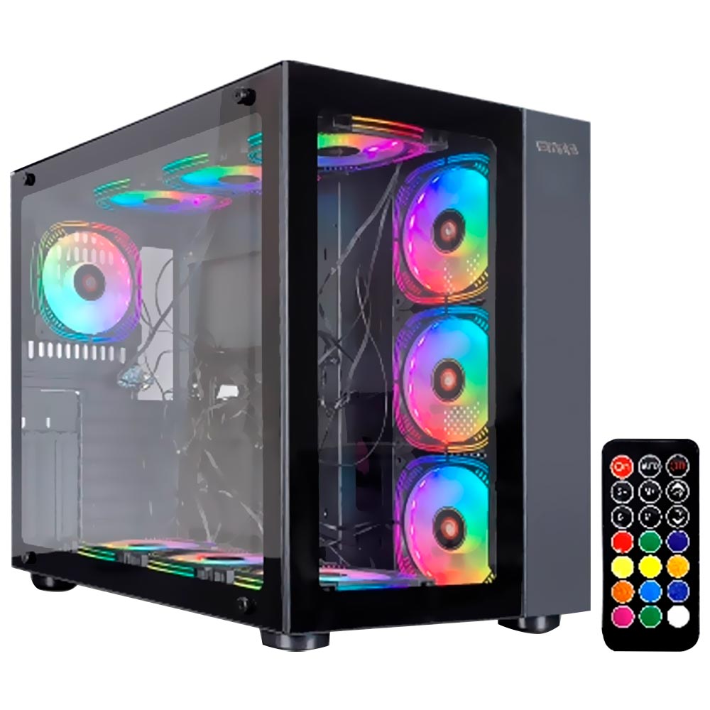 Gabinete Gamer Satellite K890 E-ATX / 10 Cooler / ARGB - Preto