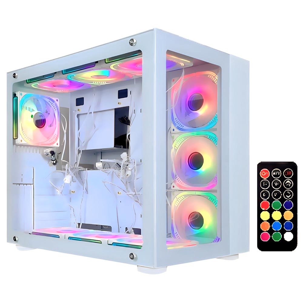 Gabinete Gamer Satellite K893 E-ATX / 10 Cooler / ARGB - Branco