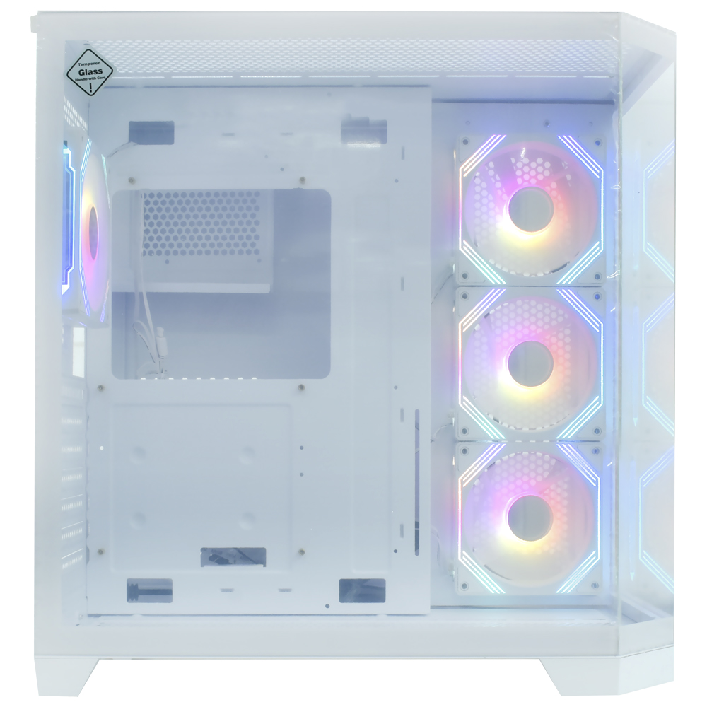 Gabinete Gamer Satellite K903 ATX / 4 Cooler / ARGB - Branco