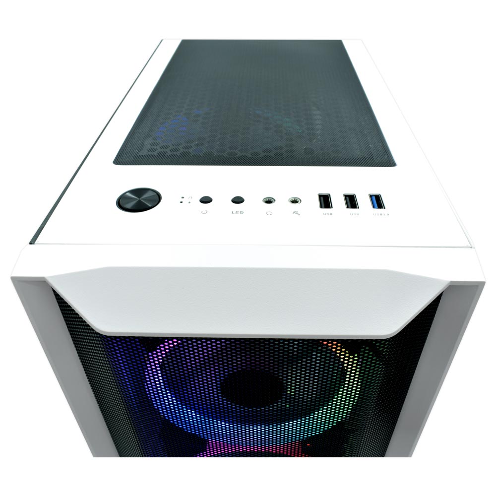 Gabinete Gamer Satellite Supreme Tower K382 / 8 Cooler - Branco / Preto