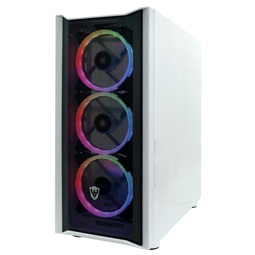 Gabinete Gamer Satellite Supreme Tower K382 / 8 Cooler - Branco / Preto