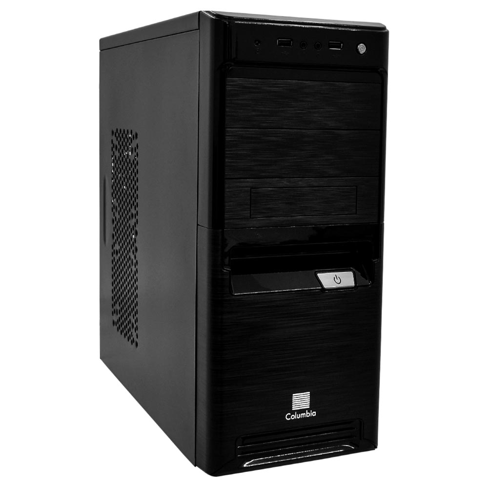 Gabinete Kit Columbia 3095B Fonte 250W / Speaker / Mouse / Teclado português - espanhol - Preto