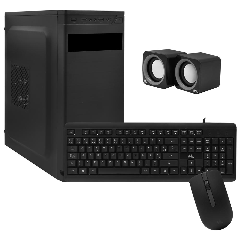 Gabinete Kit Mtek DK01 Fonte 500W / Speaker / Mouse / Teclado espanhol - Preto 