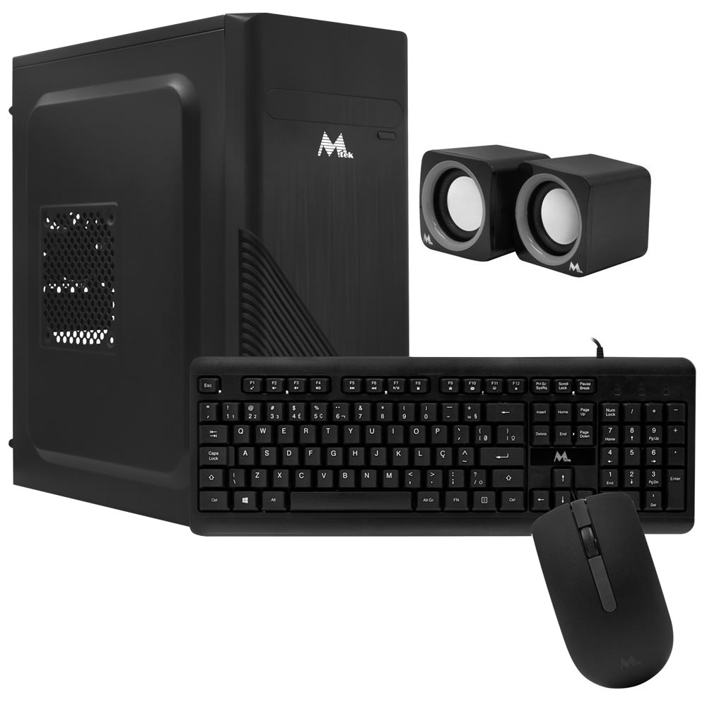 Gabinete Kit Mtek DK07 Fonte 500W / Speaker / Mouse / Teclado espanhol - Preto