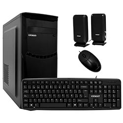Gabinete Kit Satellite K703 Fonte 200W / Speaker / Mouse / Teclado espanhol - Preto 
