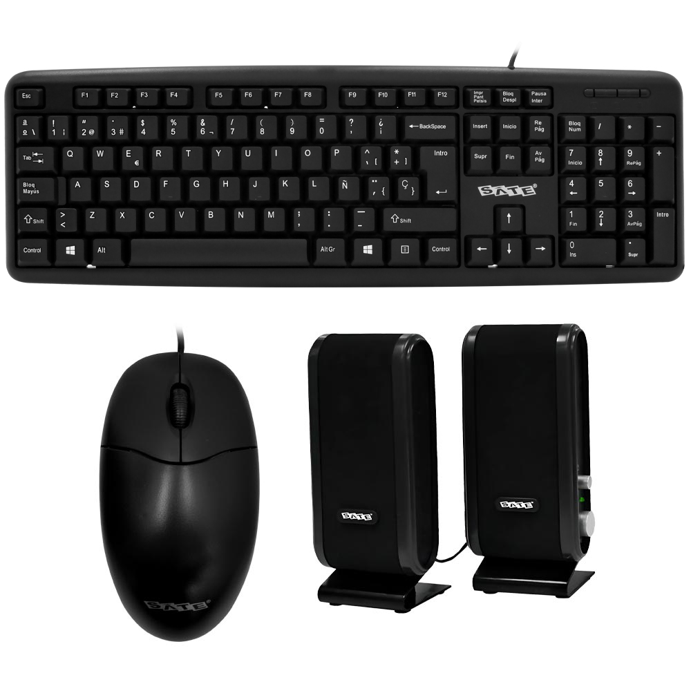 Gabinete Kit Satellite K703 Fonte 200W / Speaker / Mouse / Teclado espanhol - Preto 