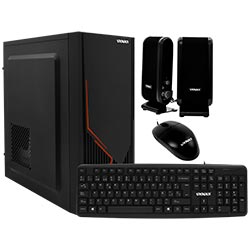 Gabinete Kit Satellite K707 Fonte 200W / Mouse / Speaker / Teclado Espanhol - Preto