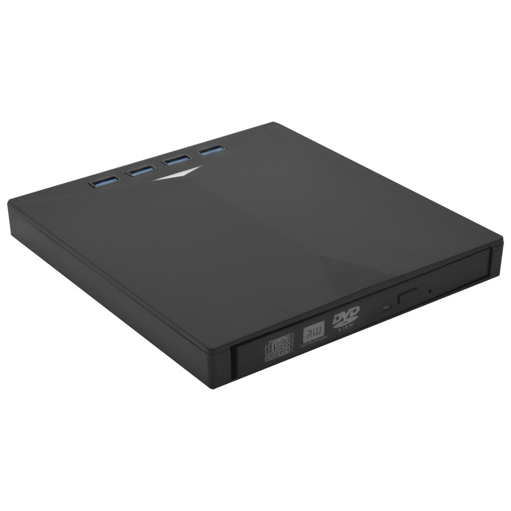 Gravador de DVD Externo Multi-Function / 4 USB 3.0 - Preto