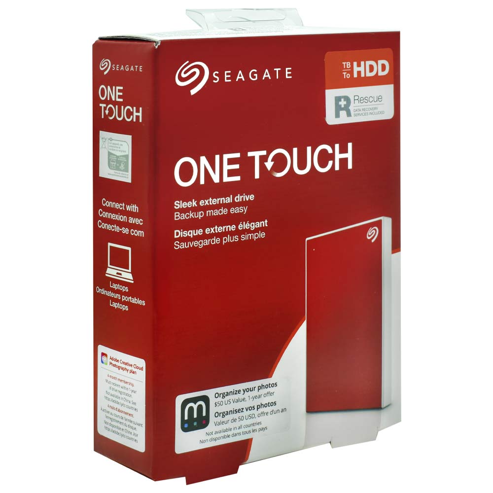 HD Externo Seagate 1TB One Touch 2.5" STKB1000403 - Vermelho
