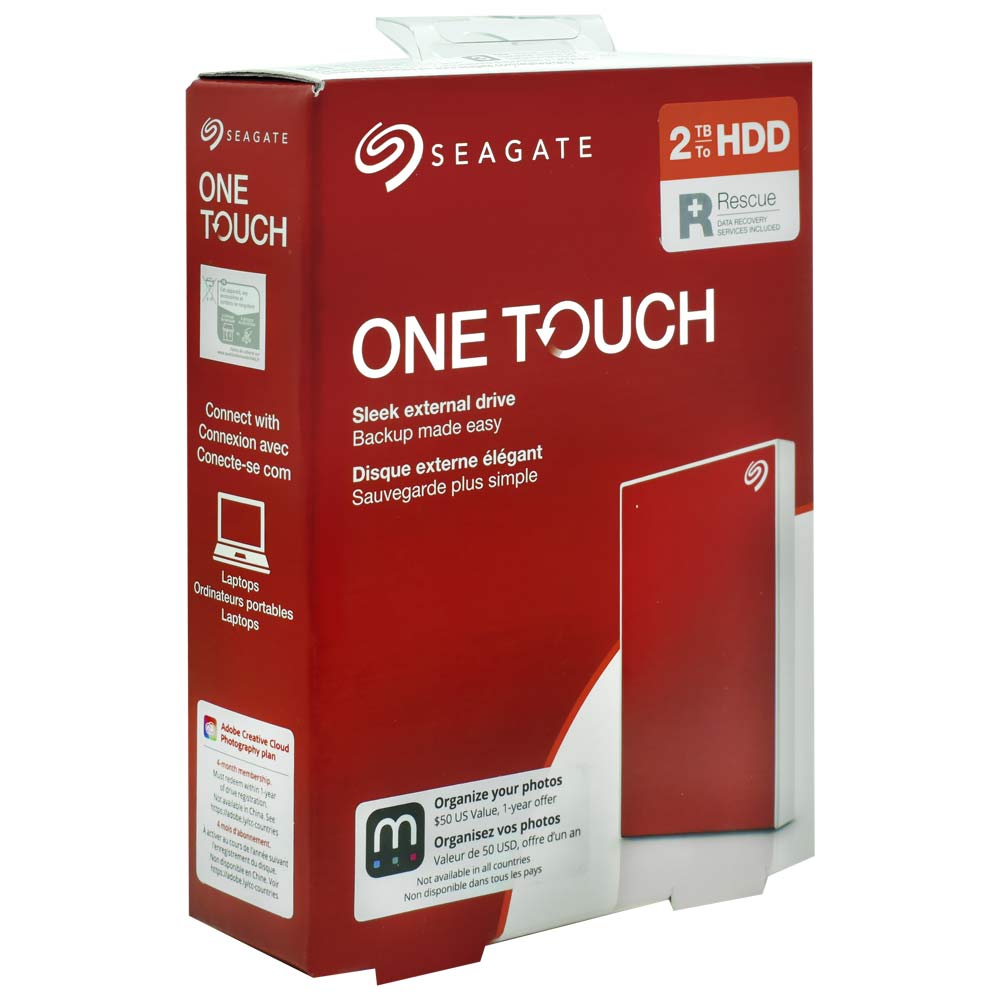 HD Externo Seagate 2TB One Touch 2.5" STKB2000403 - Vermelho