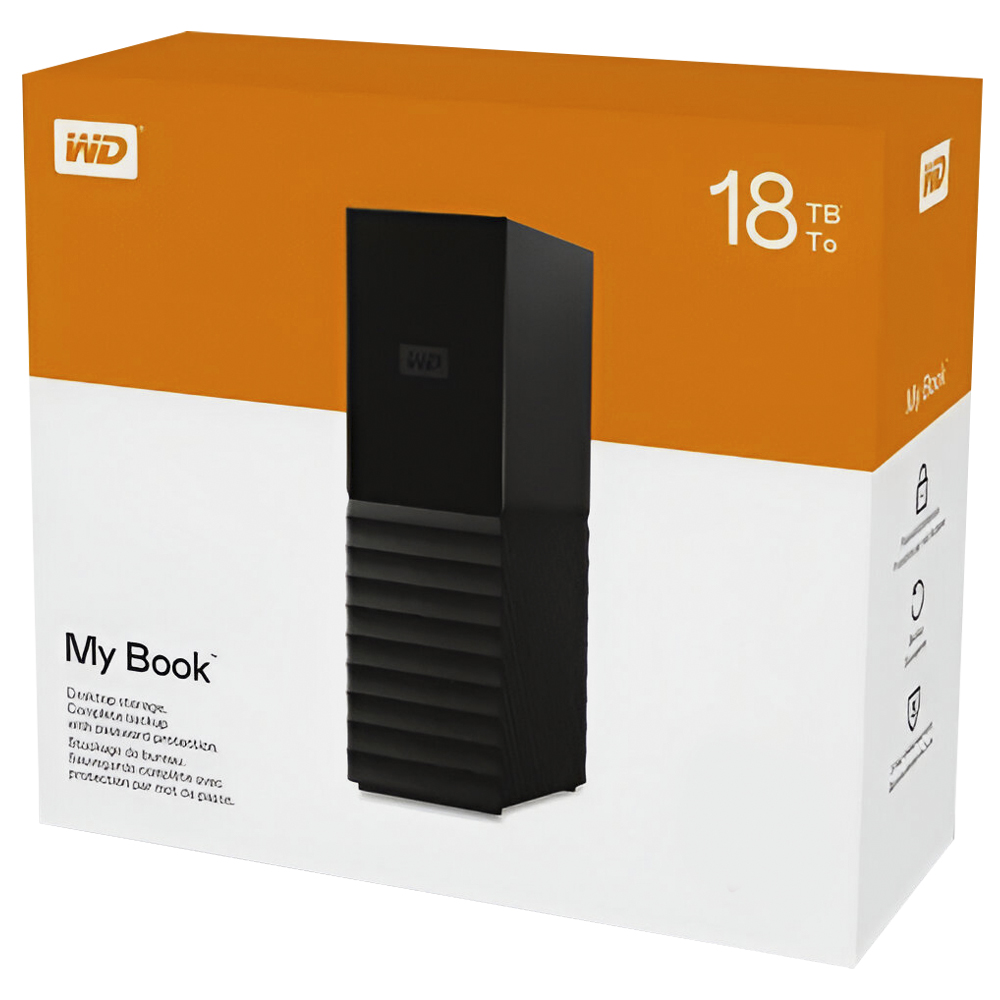 HD Externo Western Digital 18TB WD My Book 3.5" WDBBGB0180HBK-NA - Preto