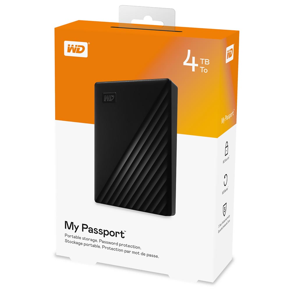 HD Externo Western Digital 4TB My Passport 2.5" WDBPKJ0040BBK-WESN - Preto