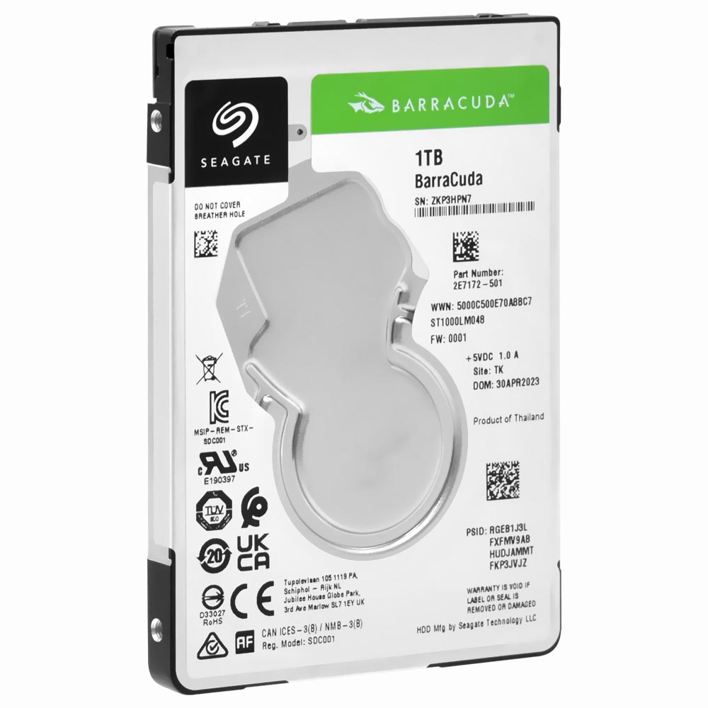 HD para Notebook Seagate 1TB BarraCuda 2.5" SATA 3 - ST1000LM048