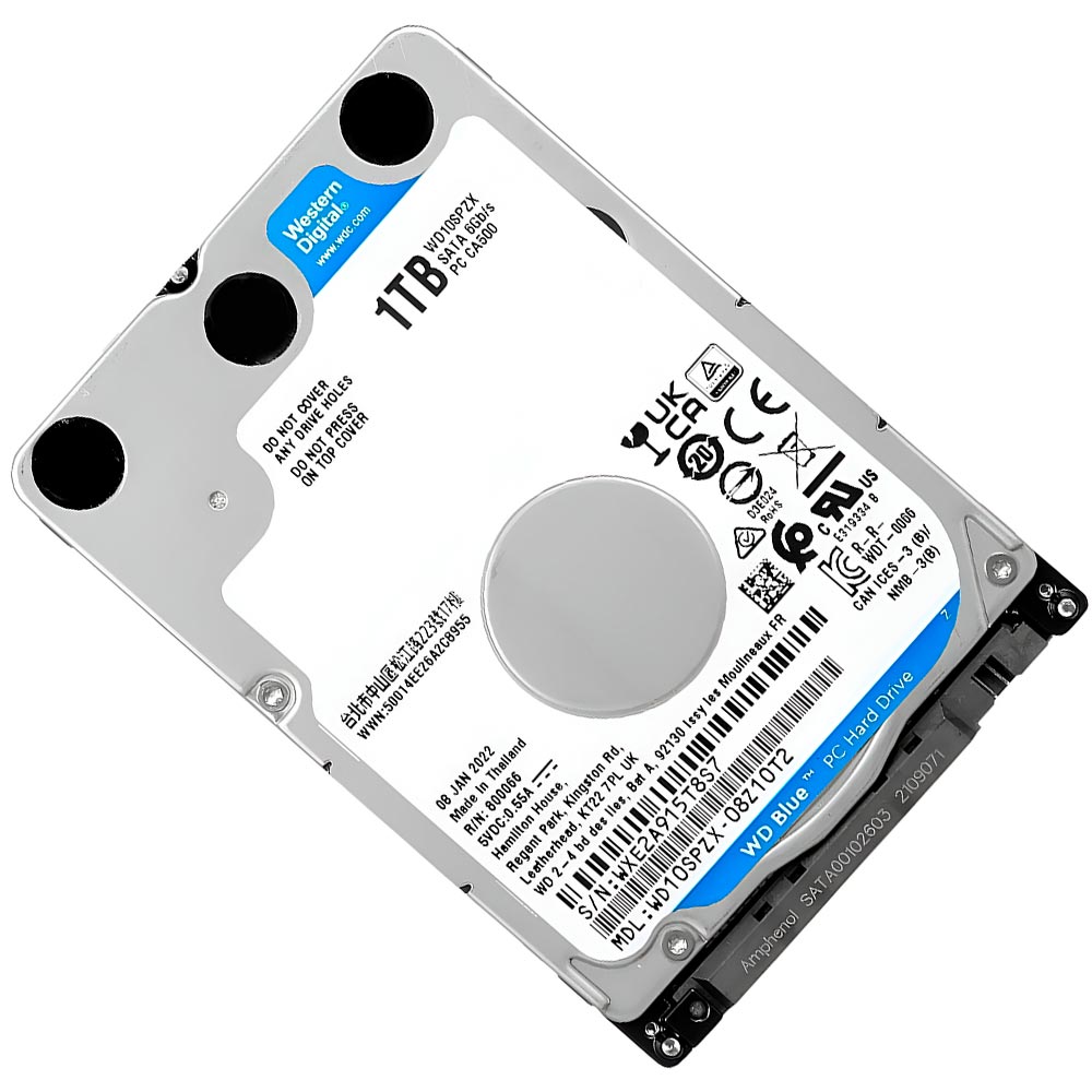 HD para Notebook Western Digital 1TB Blue 2.5" SATA 3 5400RPM - WD10SPZX
