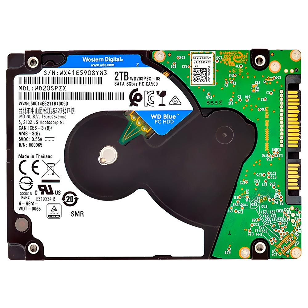 HD para Notebook Western Digital 2TB Blue 2.5" SATA 3 5400RPM - WD20SPZX