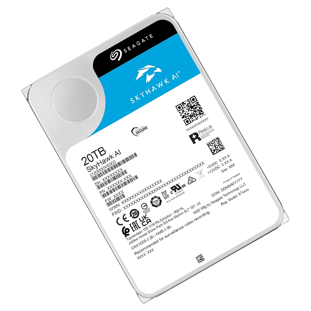 HD SATA3 20TB SEAGATE SKYHAWK AI SURVEILLANCE  7200 RPM 512MB - ST20000VE003 (GARANTIA BR)