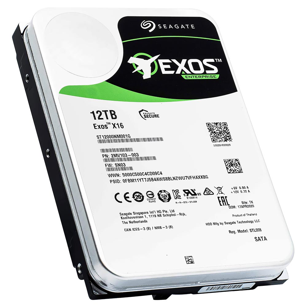 HD Seagate 12TB Exos X16 Enterprise 3.5" SATA 3 7200RPM - ST12000NM001G