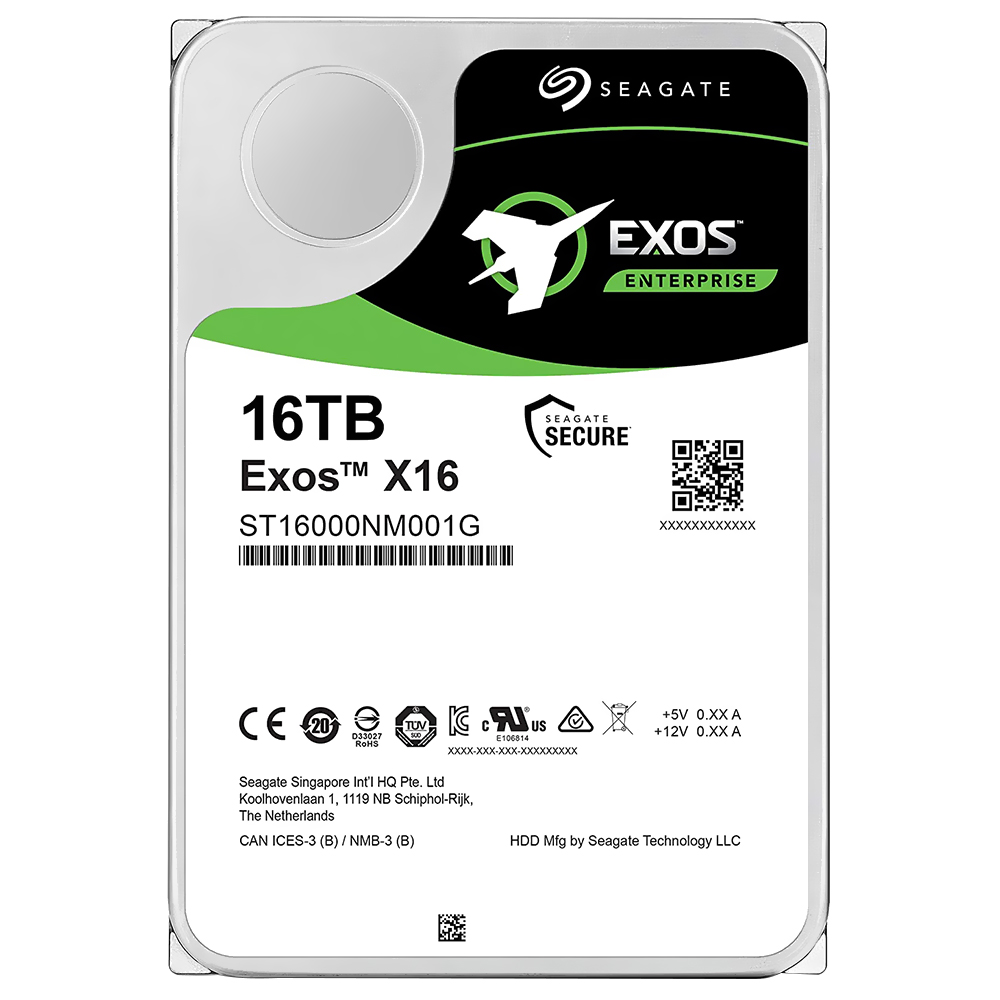 HD Seagate 16TB Exos X16 Enterprise 3.5" SATA 3 7200RPM - ST16000NM001G