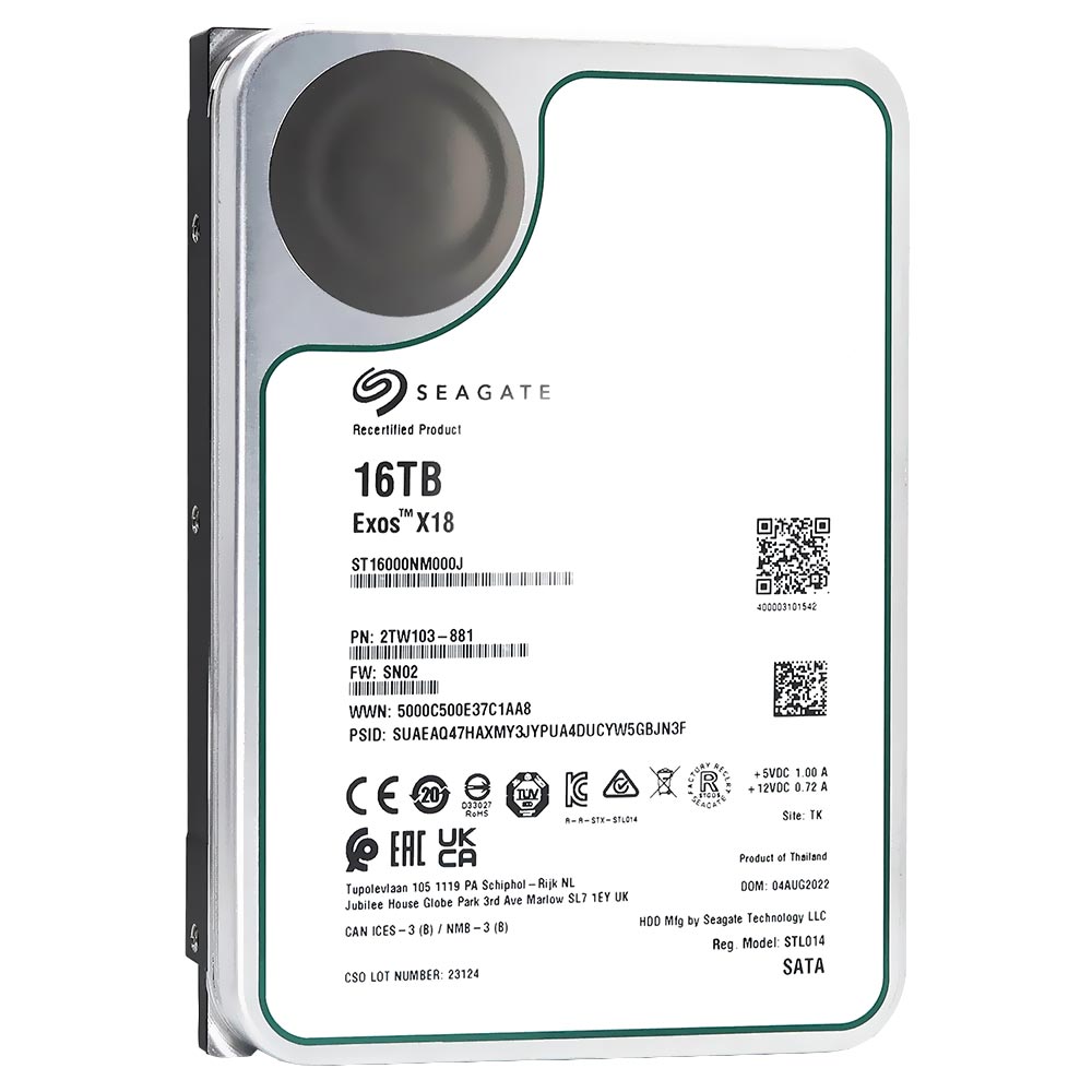 HD Seagate 16TB Exos X18 Enterprise 3.5" SATA 3 7200RPM - ST16000NM000J