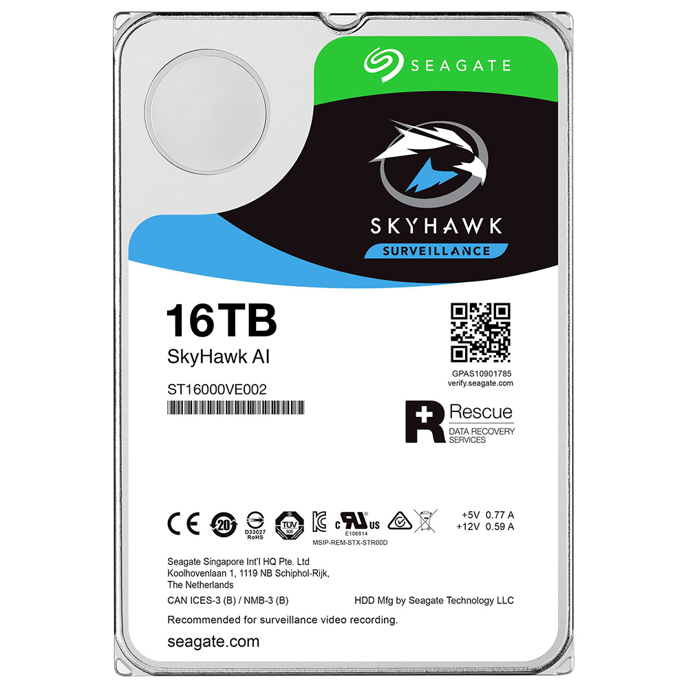 HD Seagate 16TB SkyHawk AI Surveillance 3.5" SATA 3 7200RPM - ST16000VE002