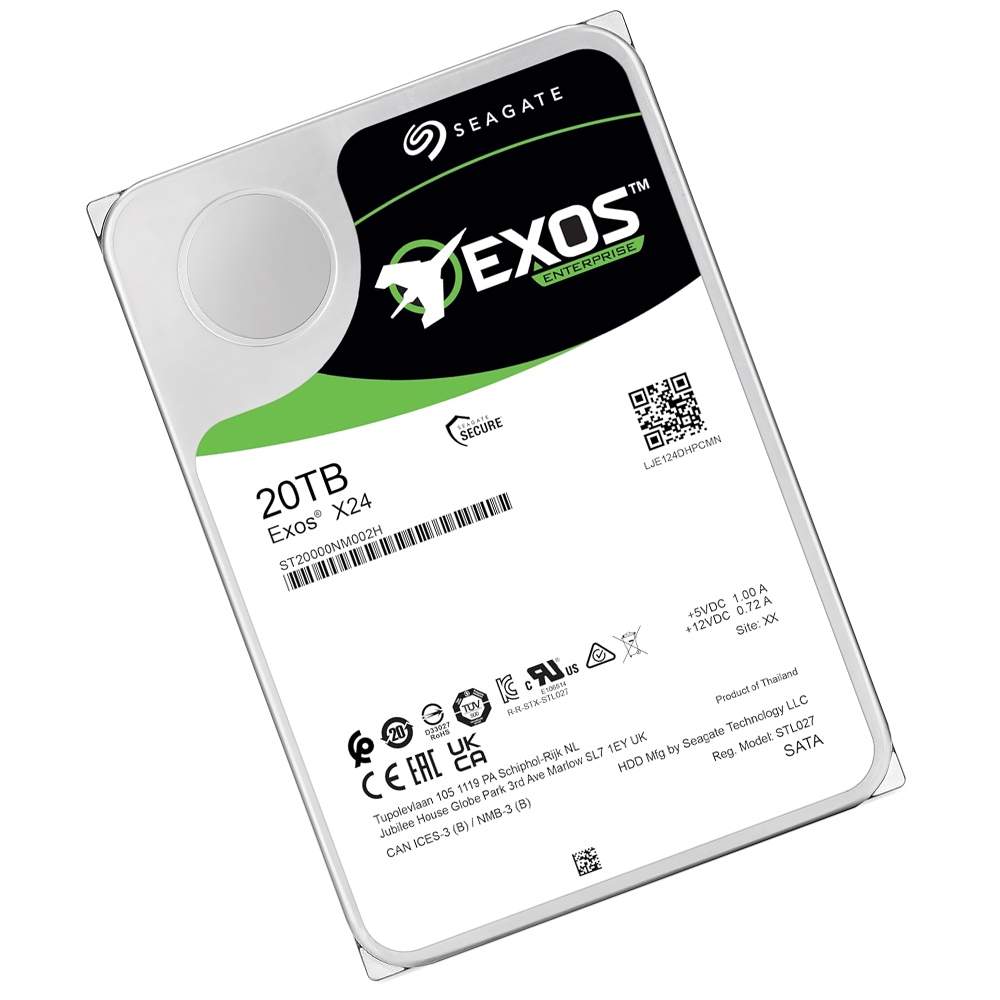 HD Seagate 20TB Exos X24 Enterprise 3.5" SATA 3 7200RPM - ST20000NM002H (GARANTIA BR)