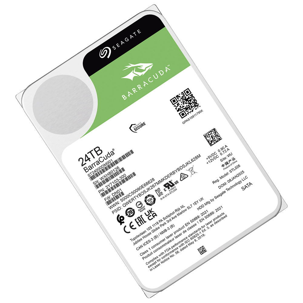HD Seagate 24TB Barracuda 3.5" SATA 3 7200RPM - ST24000DM001