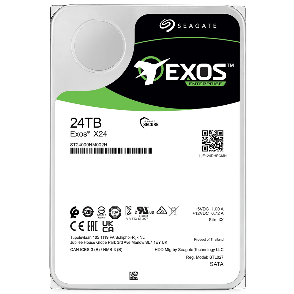 HD Seagate 24TB Exos X24 Enterprise 3.5" SATA 3 7200RPM - ST24000NM002H (GARANTIA BR)