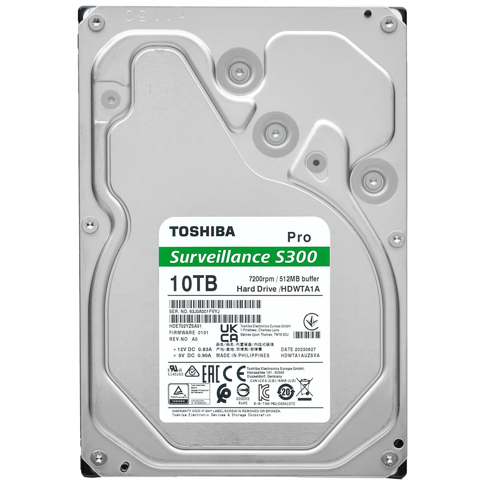HD Toshiba 10TB S300 Pro Surveillance 3.5" SATA 3 7200RPM - HDWTA1AUZSVAR