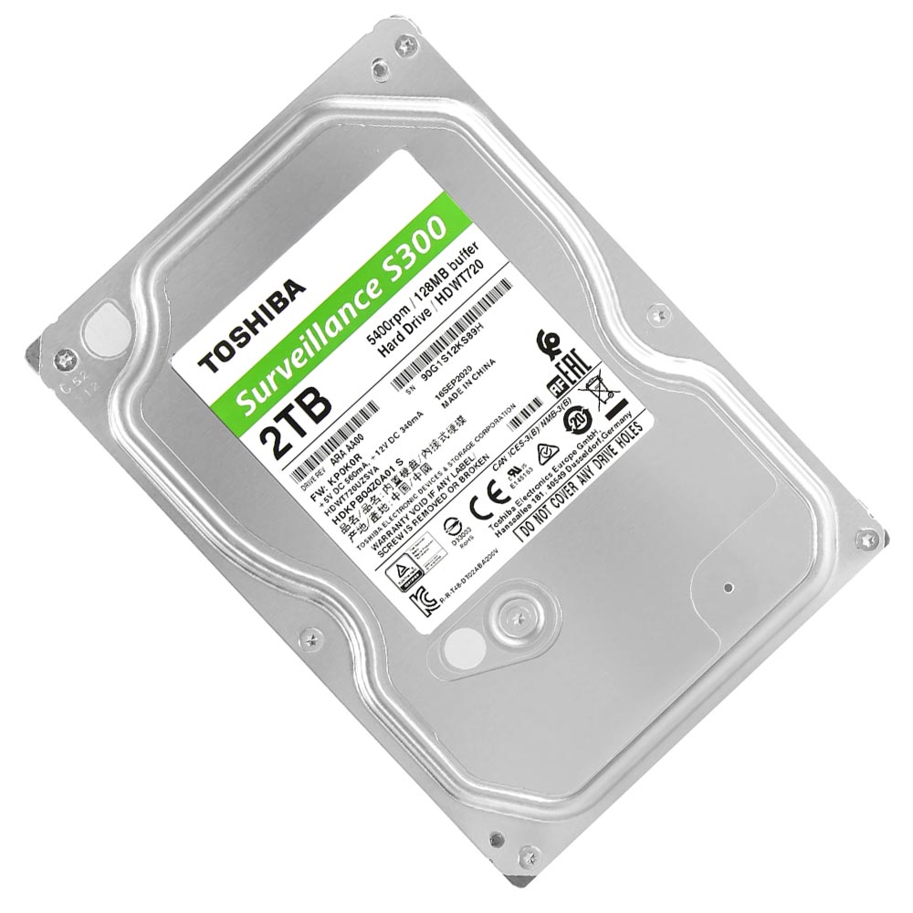 HD Toshiba 2TB S300 Surveillance 3.5" SATA 3 5400RPM - HDWT720UZSVA