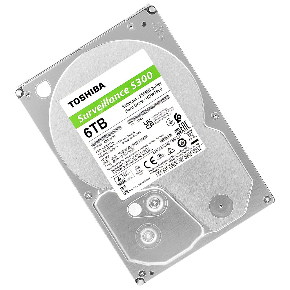 HD Toshiba 6TB S300 Surveillance 3.5" SATA 3 5400RPM - HDWT860UZSVA