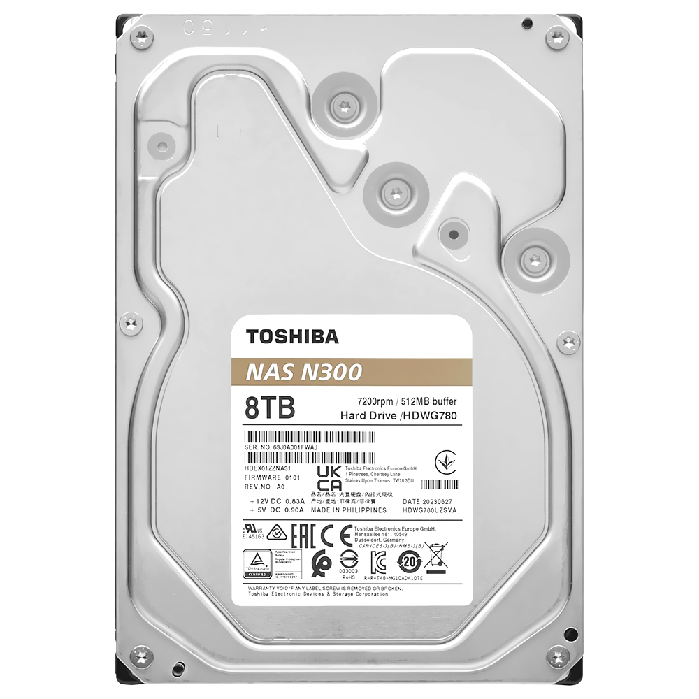 HD Toshiba 8TB N300 Pro Nas 3.5" 7200RPM - HDWG780XZSTB