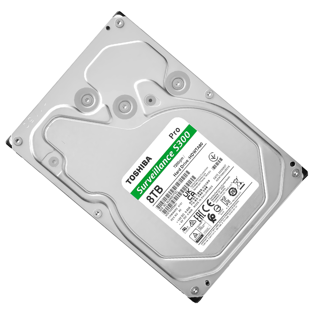 HD Toshiba 8TB S300 Pro Surveillance 3.5" SATA 3 7200RPM - HDWTA80UZSVAR