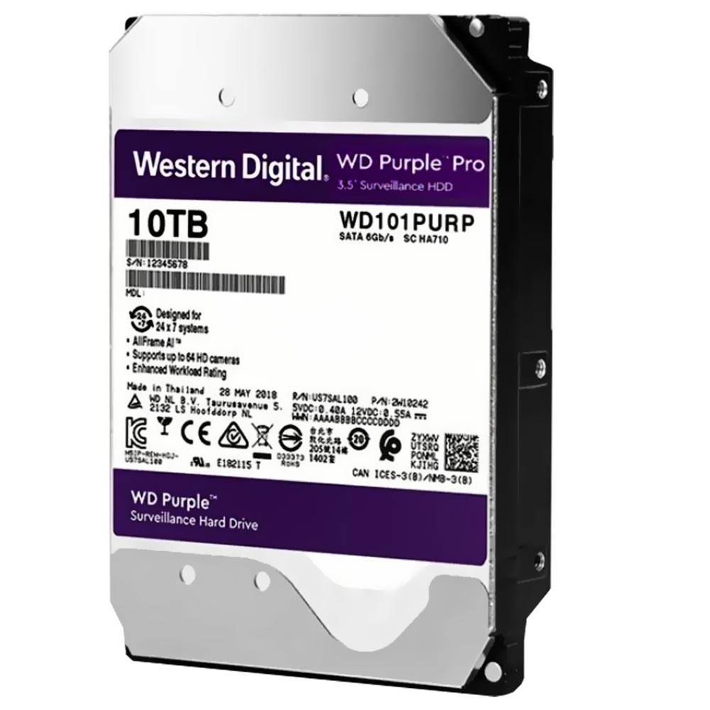 HD Western Digital 10TB WD Purple Pro 3.5" SATA 3 7200RPM -  WD101PURP