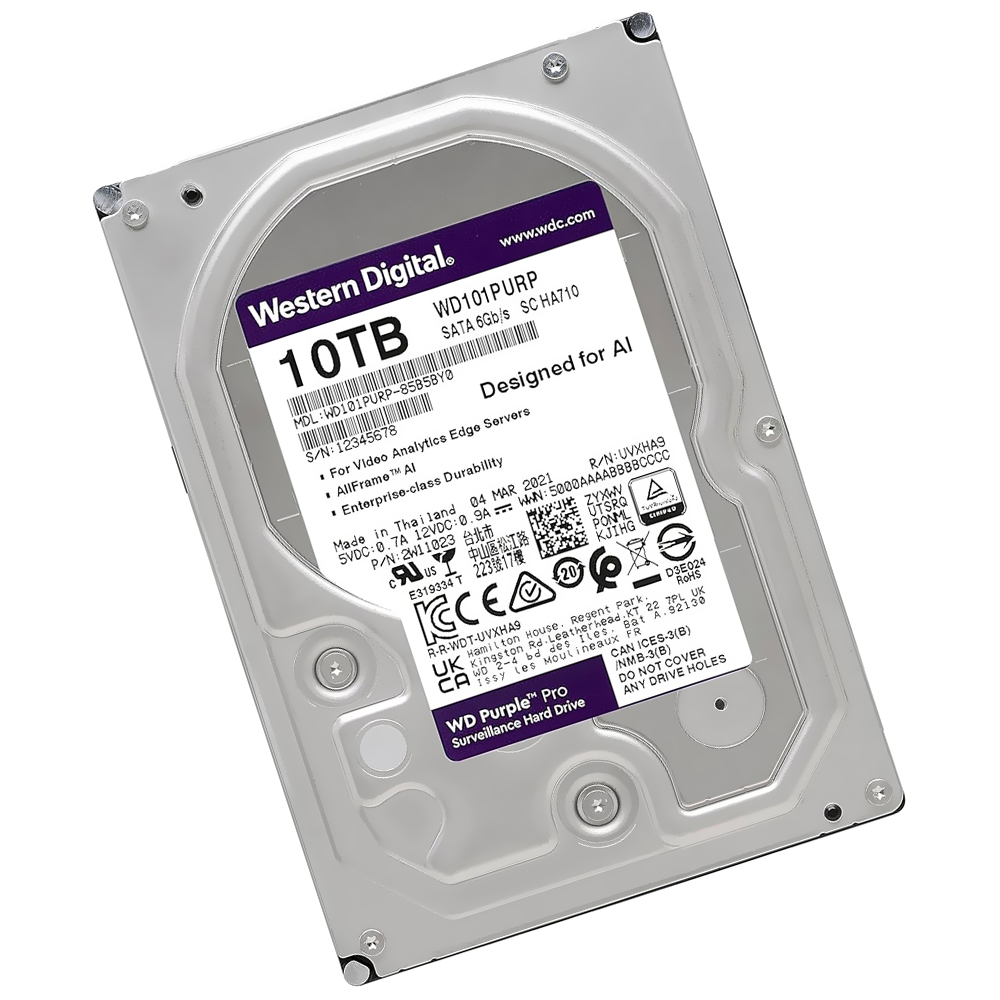 HD Western Digital 10TB WD Purple Pro 3.5" SATA 3 7200RPM - WD102PURP (GARANTIA BR)