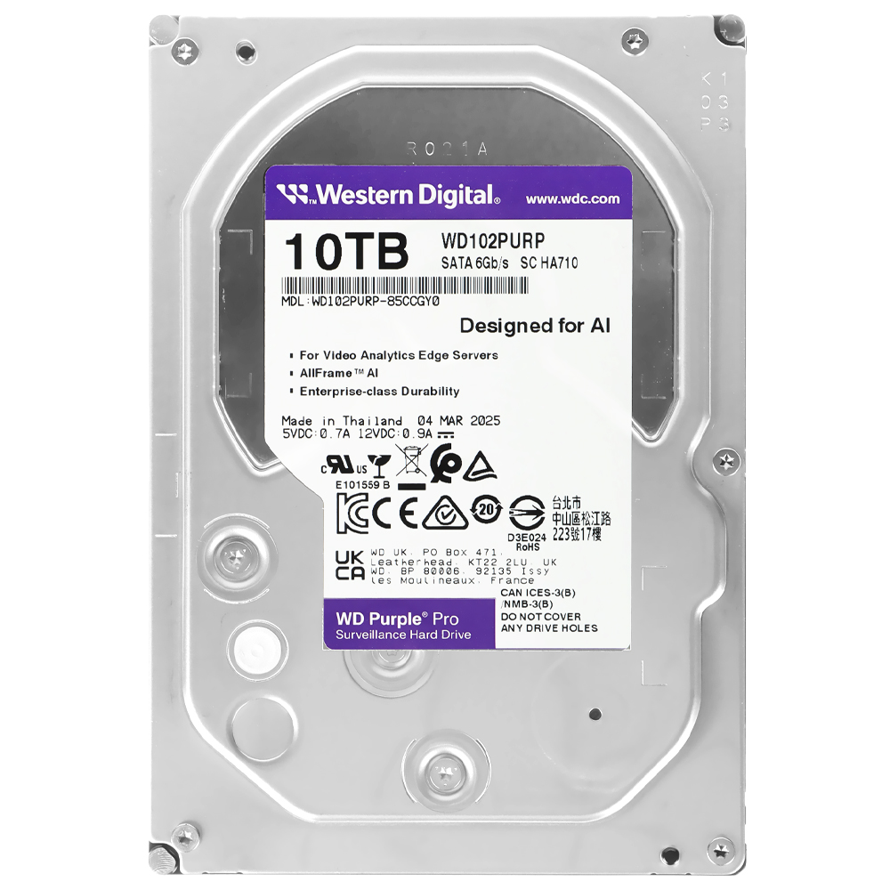 HD Western Digital 10TB WD Purple Pro 3.5" SATA 3 7200RPM - WD102PURP