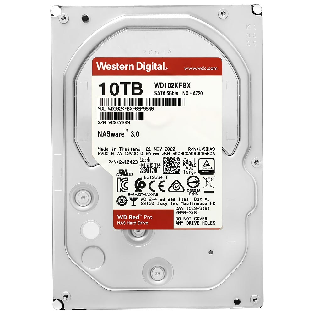 HD Western Digital 10TB WD Red Pro Nas 3.5" SATA 3 7200RPM - WD102KFBX