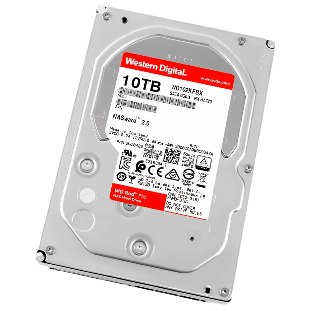 HD Western Digital 10TB WD Red Pro Nas 3.5" SATA 3 7200RPM - WD102KFBX