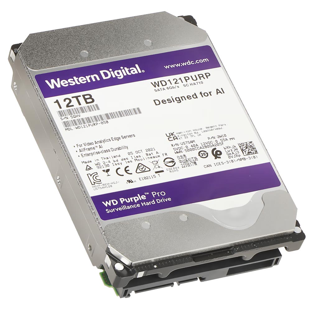 HD Western Digital 12TB WD Purple Pro 3.5" SATA 3 7200RPM - WD121PURP