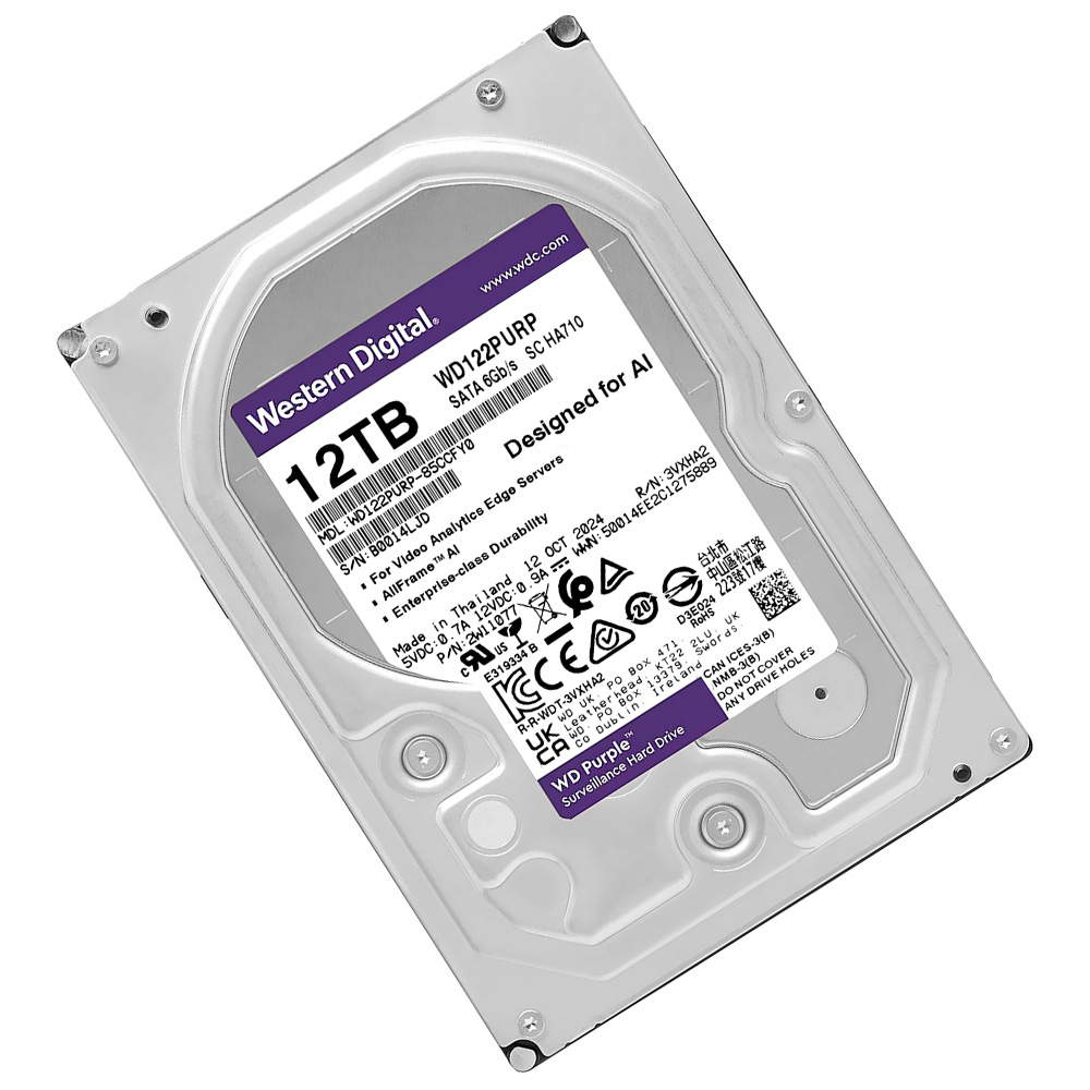 HD Western Digital 12TB WD Purple Pro 3.5" SATA 3 7200RPM - WD122PURP