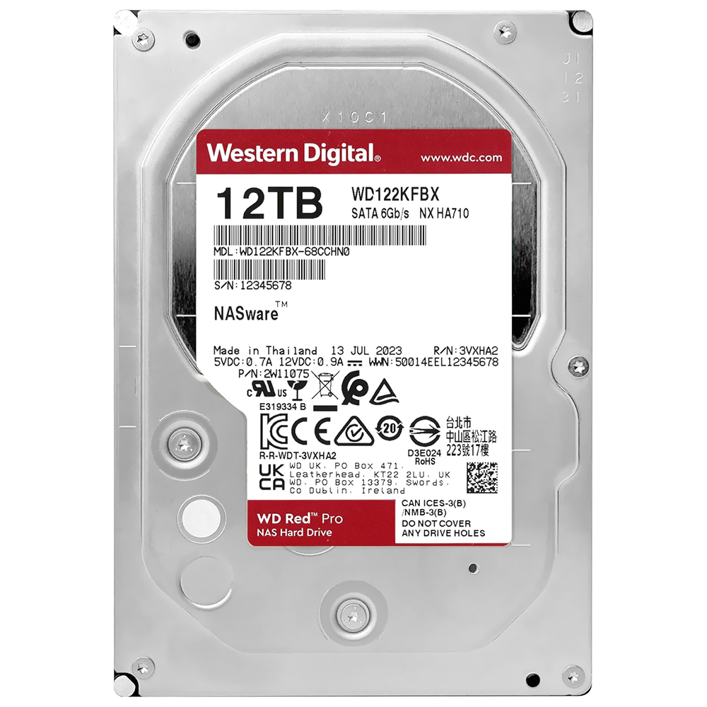 HD Western Digital 12TB WD Red Pro Nas 3.5" SATA 3 7200RPM - WD122KFBX (GARANTIA BR)
