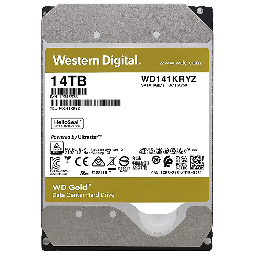 HD Western Digital 14TB WD Gold 3.5" SATA 3 7200RPM - WD141KRYZ