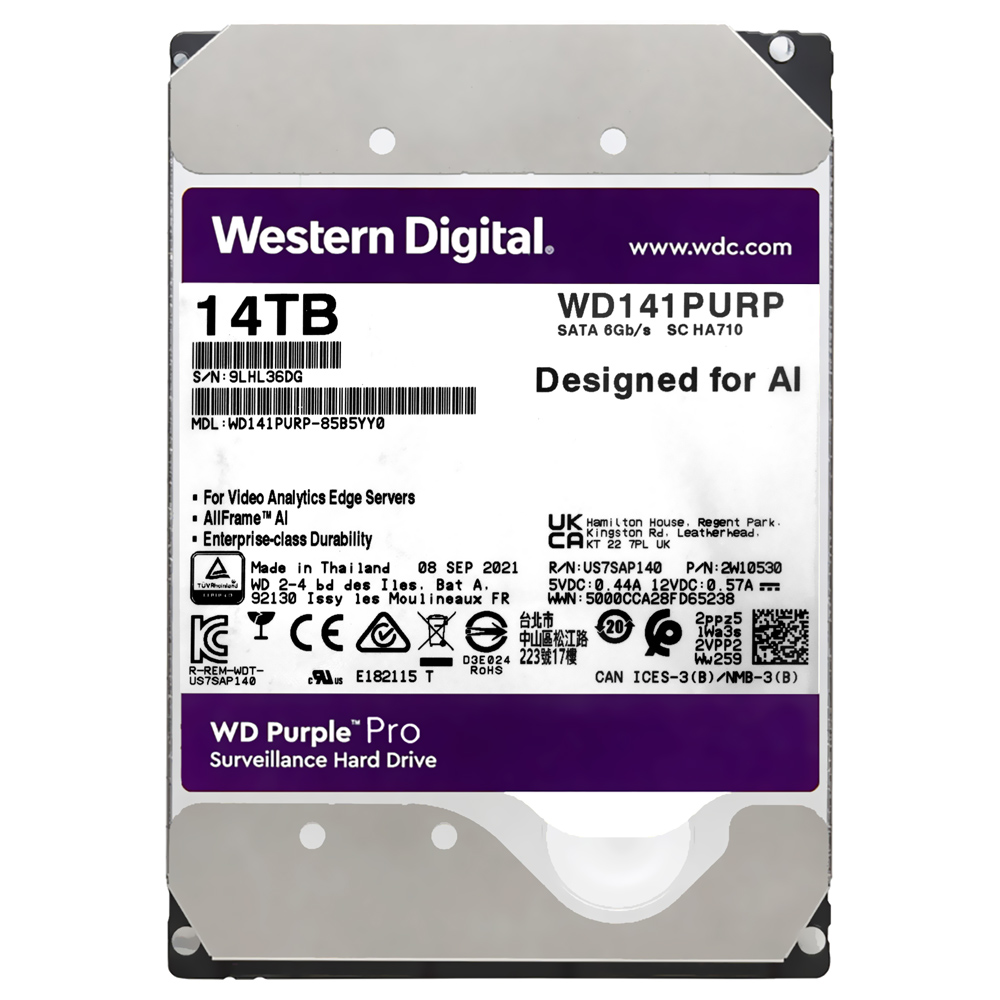 HD Western Digital 14TB WD Purple Pro 3.5" SATA 3 7200RPM - WD141PURP