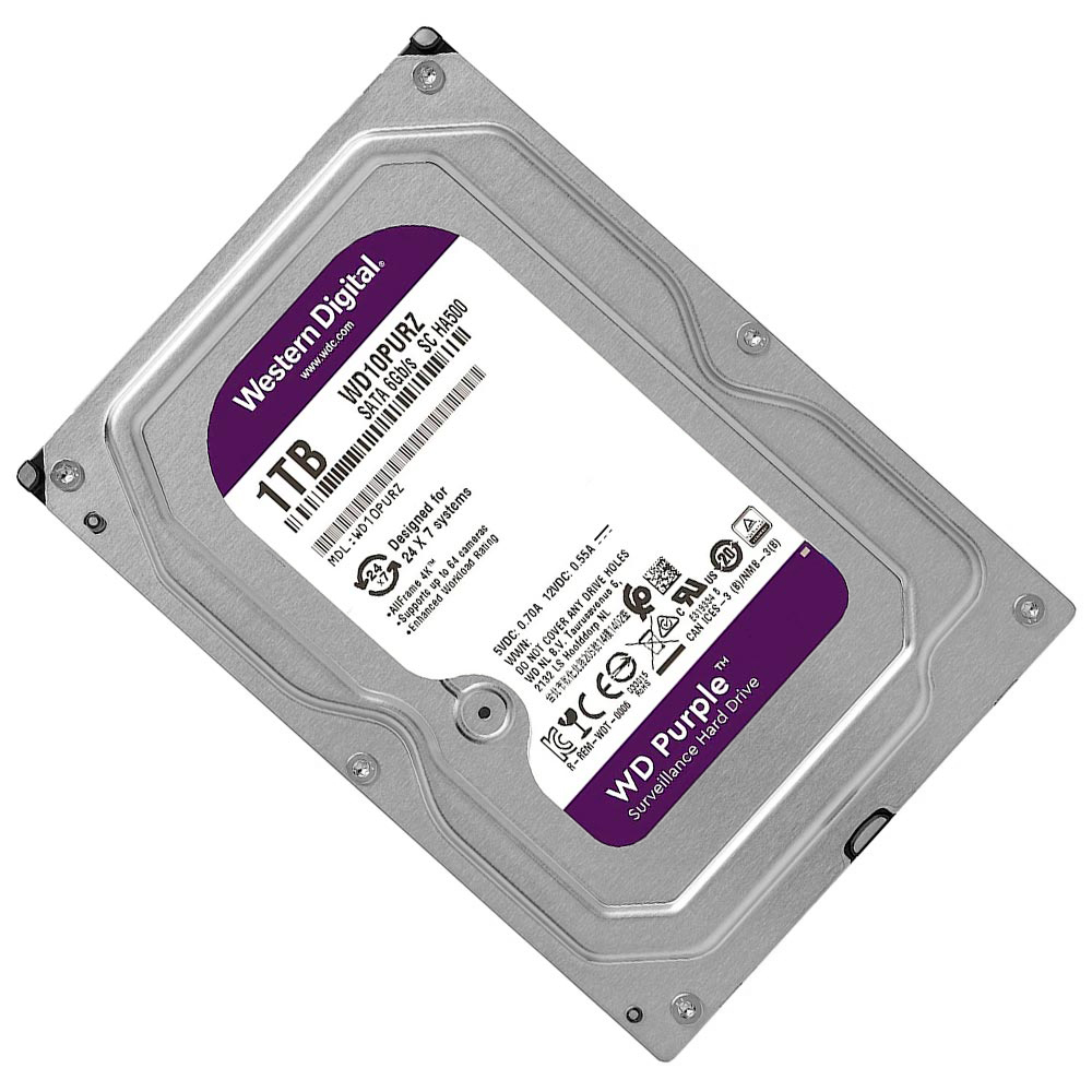 HD Western Digital 1TB WD Purple SATA 3 5400RPM 3.5" - WD10PURZ (GARANTIA BR)